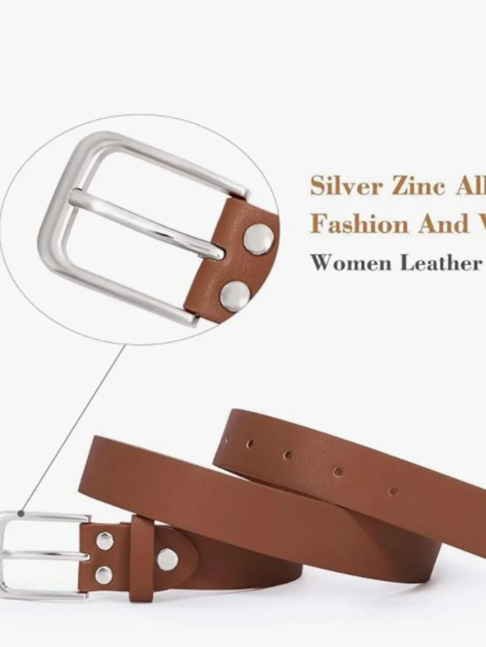 Dark Brown Women's Casual Leather Belt